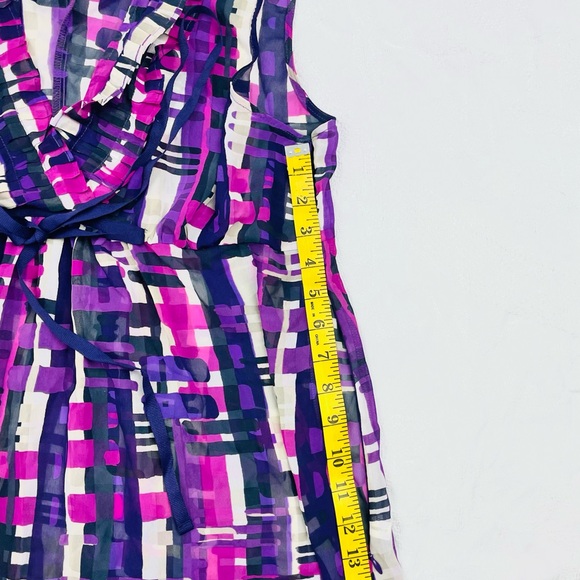 NewYork & Company Purple and Pink Ruffle Top Size 14 - Picture 4 of 8